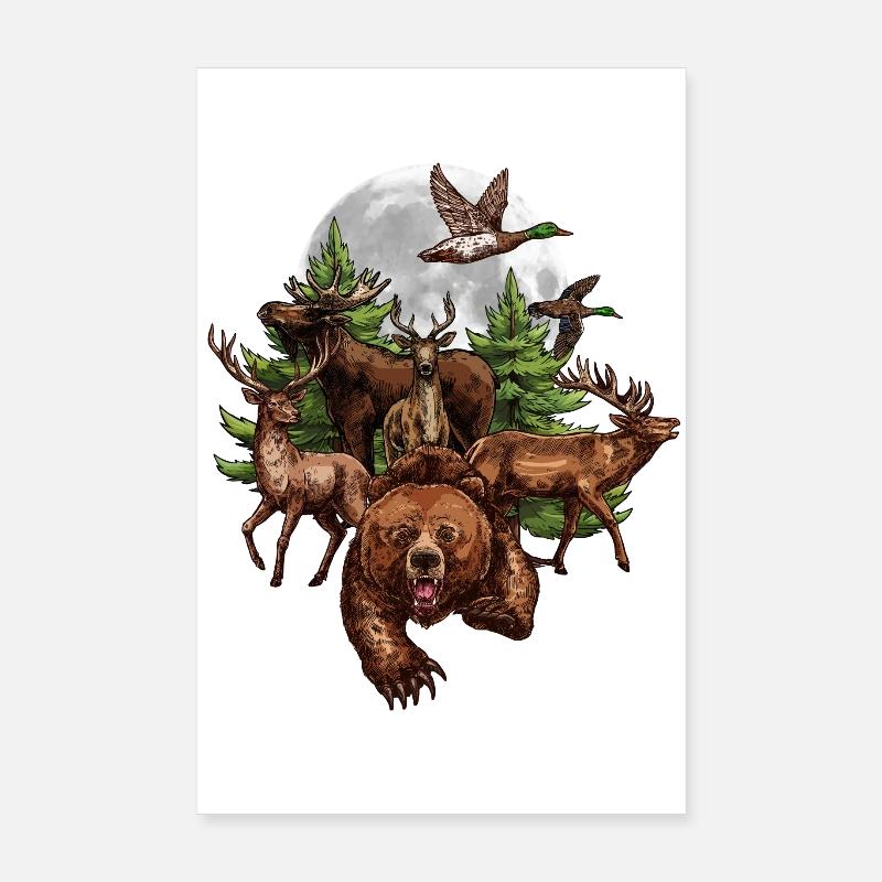 T-Shirt als Geschenkidee eines Jägers – Hunter – Geschenkidee Poster 20x30 cm