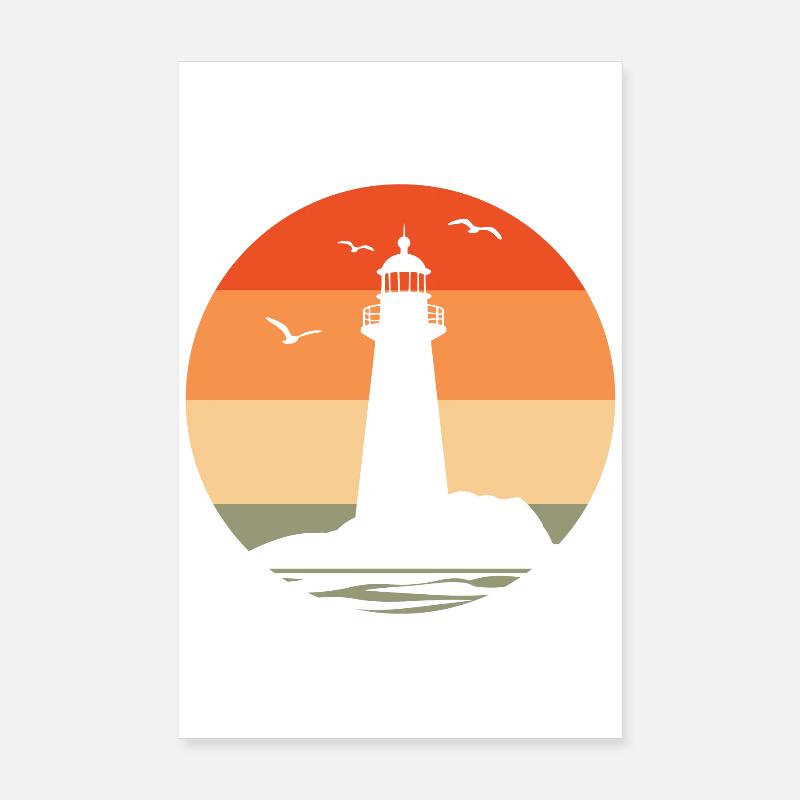 Lighthouse at sunset Poster 8" x 12" (20x30 cm)