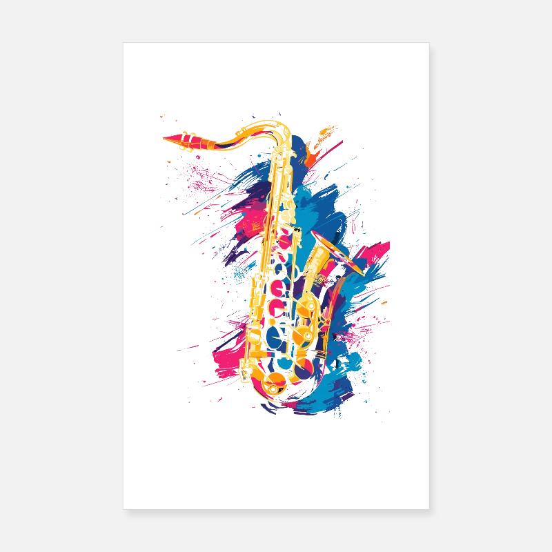 Saxophone Graffiti Poster 8" x 12" (20x30 cm)