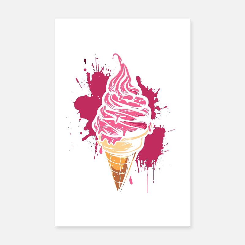 Softeis Farbkleckse Poster 20x30 cm