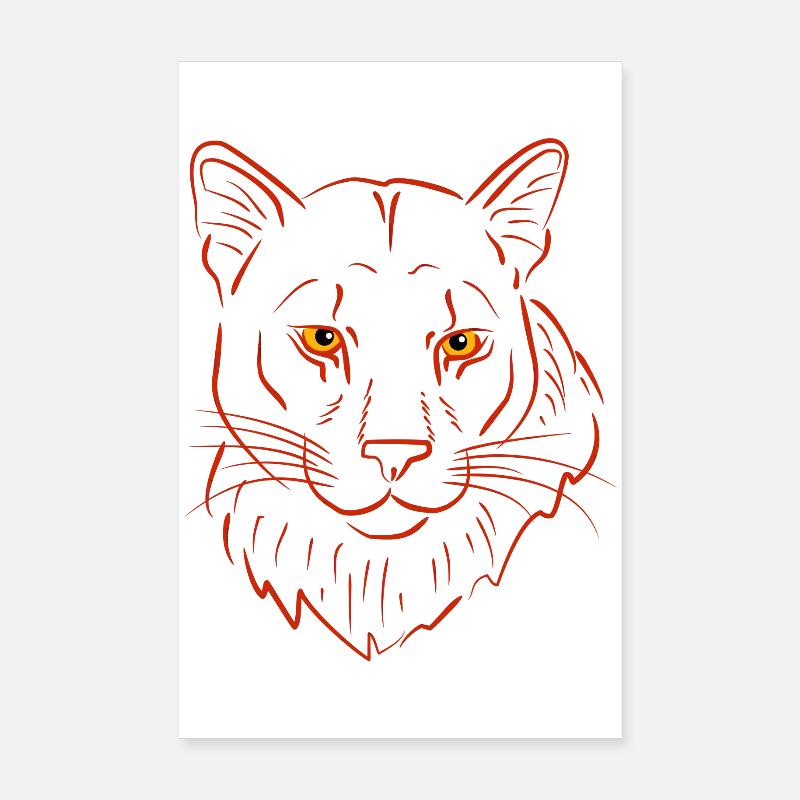 Bergloewe predator Poster 8" x 12" (20x30 cm)