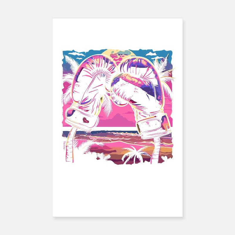 Boxhandschuhe Retrowave Poster 20x30 cm
