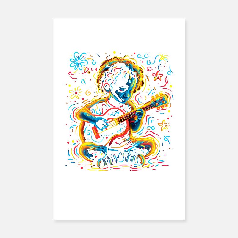 Small Ukulele Player Poster 8" x 12" (20x30 cm)