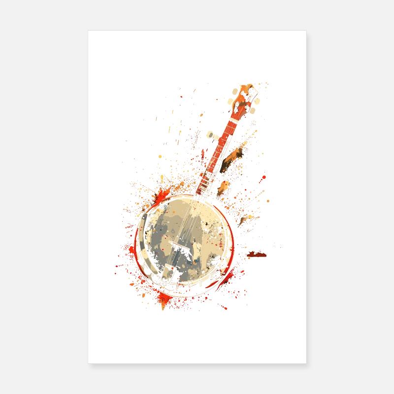 Banjo Farbklecks Poster 20x30 cm