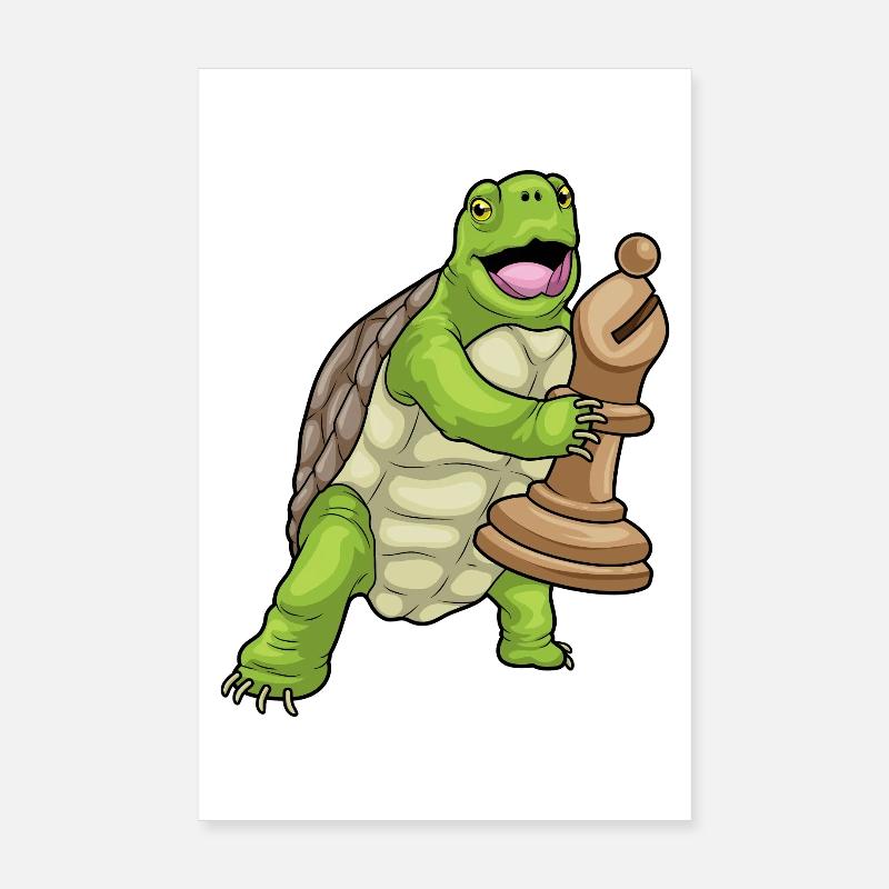 Turtle Chess Piece Bishop Chess Poster 8" x 12" (20x30 cm)