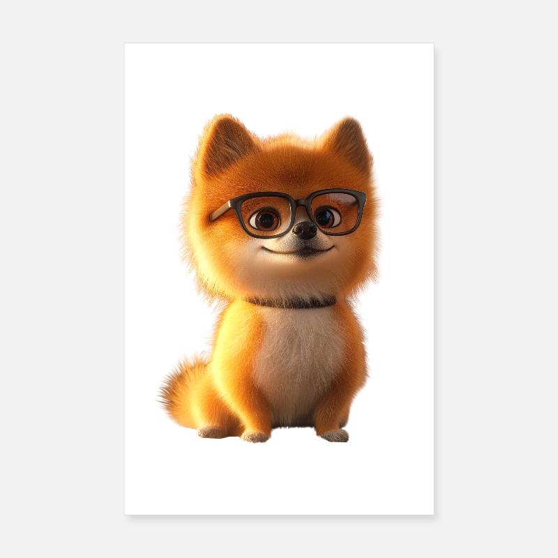 Zwergspitz Pommeraner Pom Süßer Deutscher Spitz Poster 20x30 cm