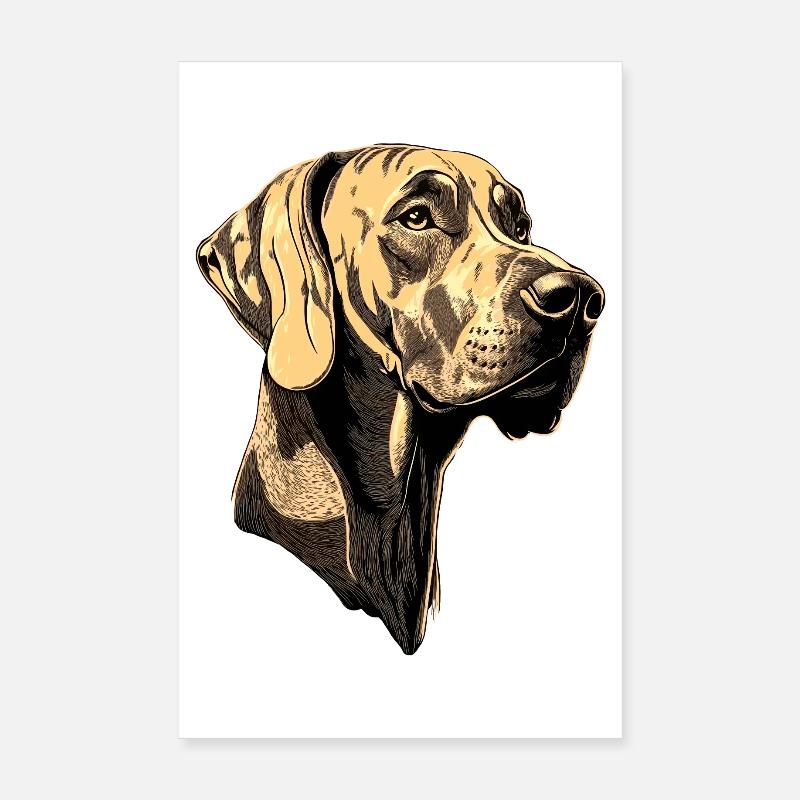 Deutsche Dogge Hatzrüde Saupacker Große Doggen Poster 20x30 cm