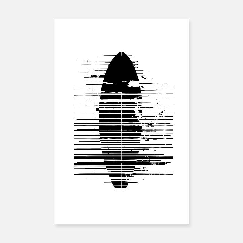 Dessin de planche de surf Poster 20 x 30 cm