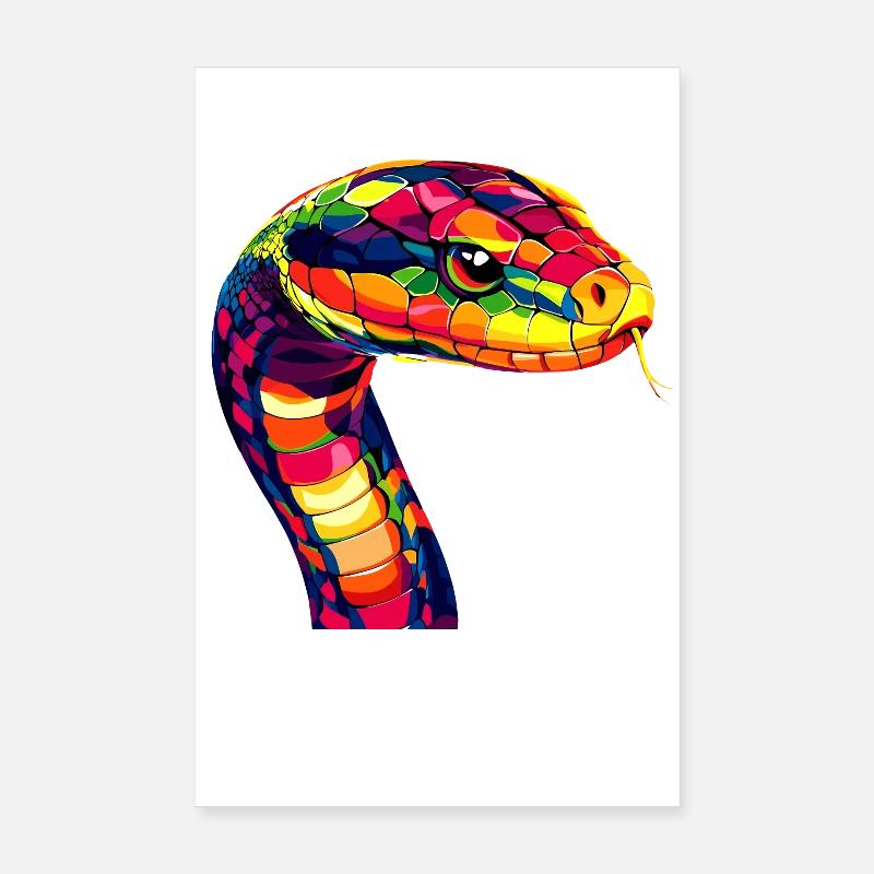 Snake Python Cobra Mamba Rattlesnake Snake Poster 8" x 12" (20x30 cm)