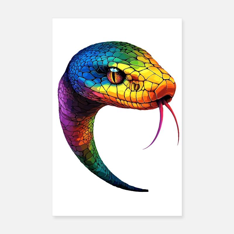 Snake Python Cobra Mamba Rattlesnake Snake Poster 8" x 12" (20x30 cm)
