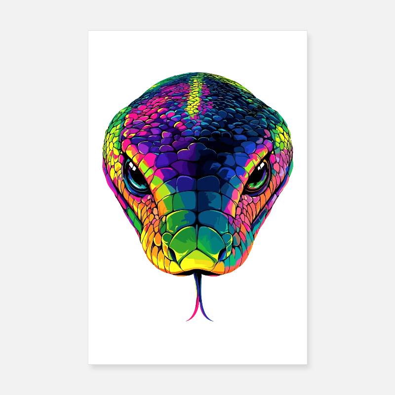 Snake Python Cobra Mamba Rattlesnake Snake Poster 8" x 12" (20x30 cm)