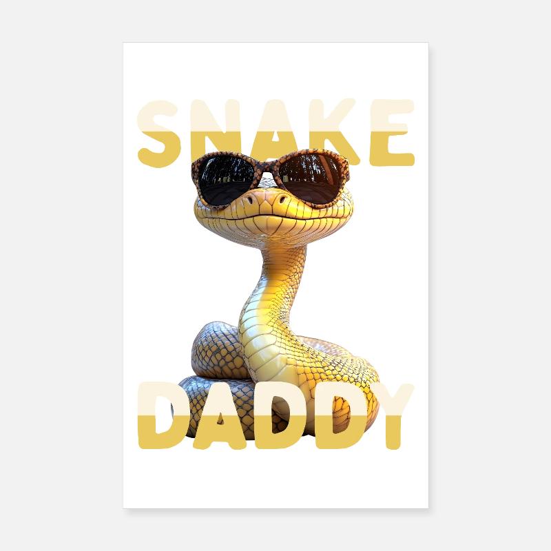 Snake Daddy Papa Schlange Vatertag Schlangen Dad Poster 20x30 cm