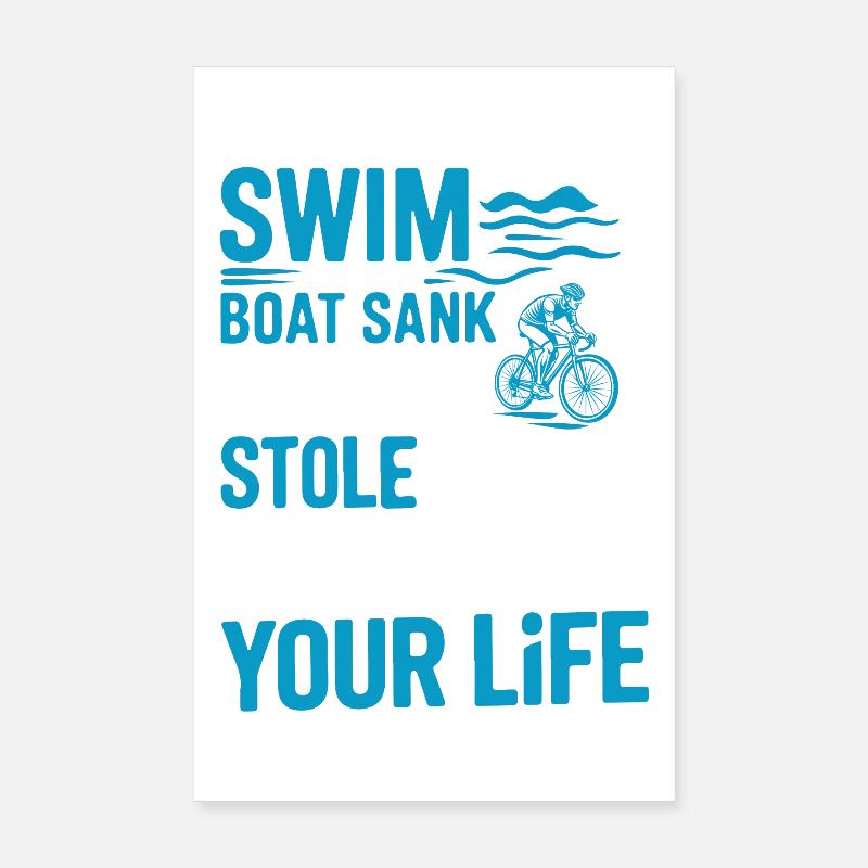 Triathlon suit - triathlete in training Poster 8" x 12" (20x30 cm)