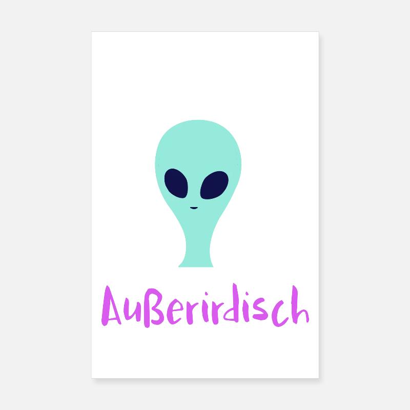 Mysteriöser Alien - Poster 20x30 cm - Weiß