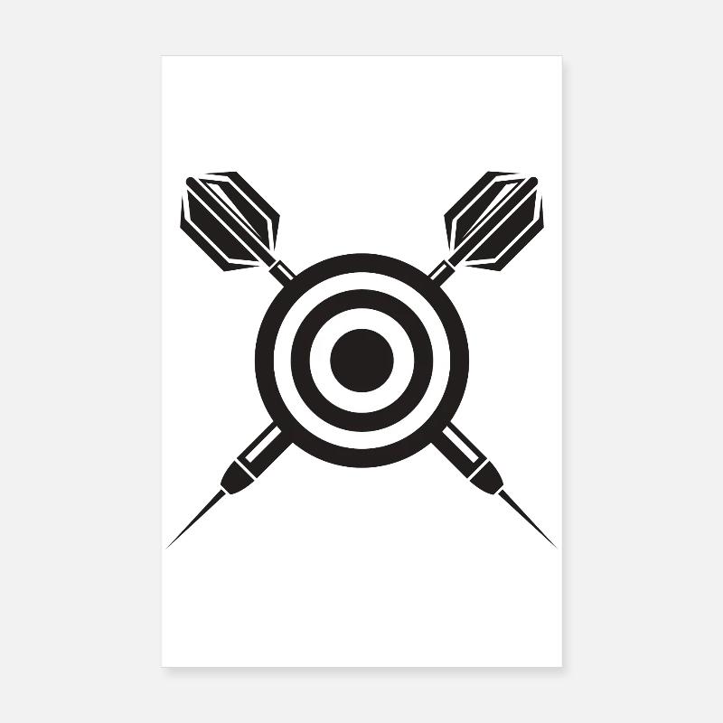 Cible en cible avec des flèches Poster 20 x 30 cm