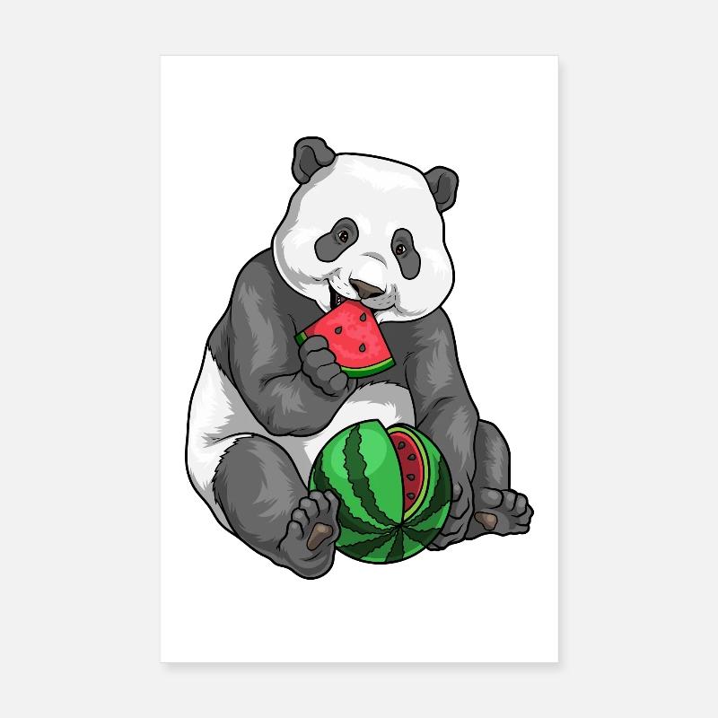 Panda Pastèque Poster 20 x 30 cm