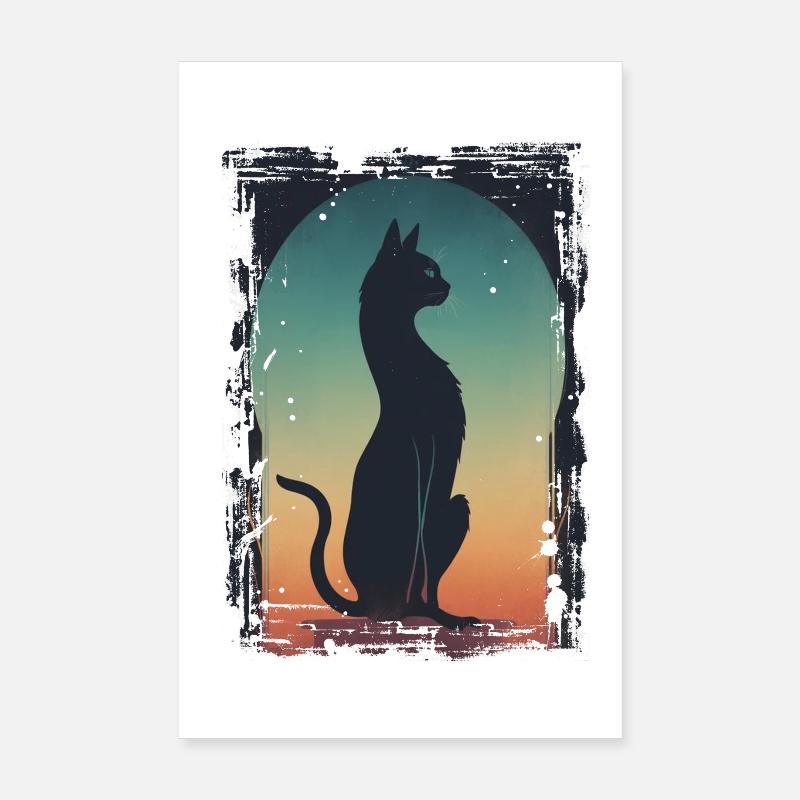 Schwarzer Kater Poster 20x30 cm