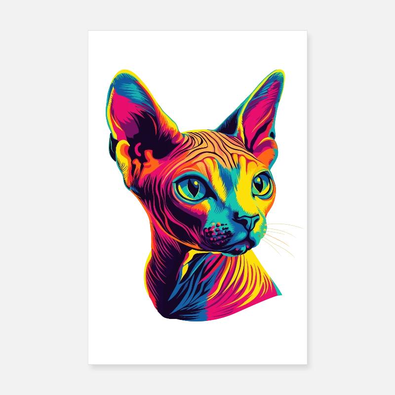 Chat Sphynx Chat Sphynx Chat Canadien Mignon Sphinx Poster 20 x 30 cm