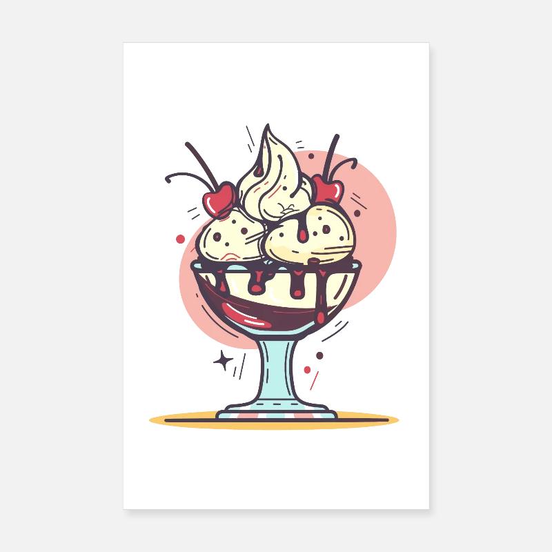 Eiscreme Grafik Poster 20x30 cm