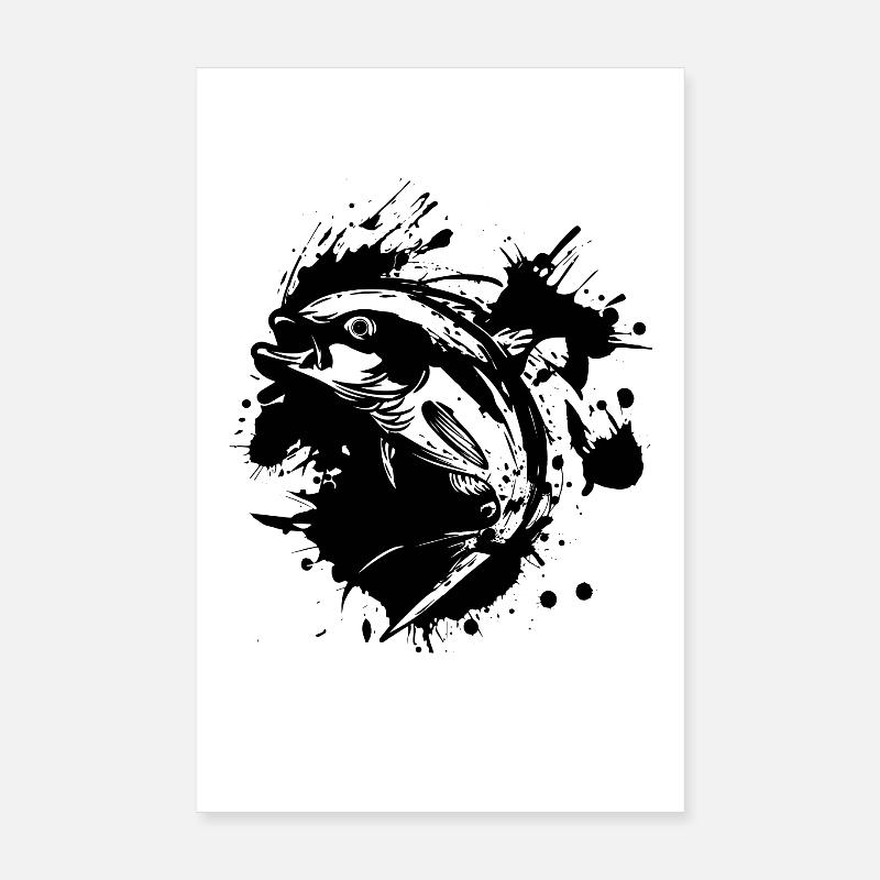 Fischen Poster 20x30 cm