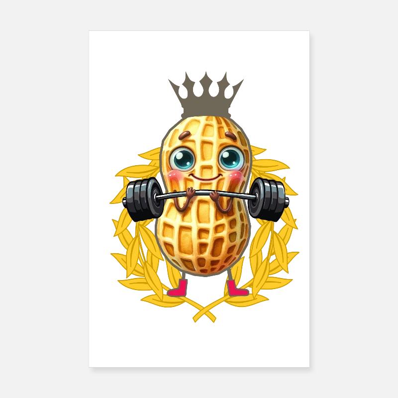 Erdnuss Gewicht hebend Lorbeerkranz Bodybuilder Poster 20x30 cm