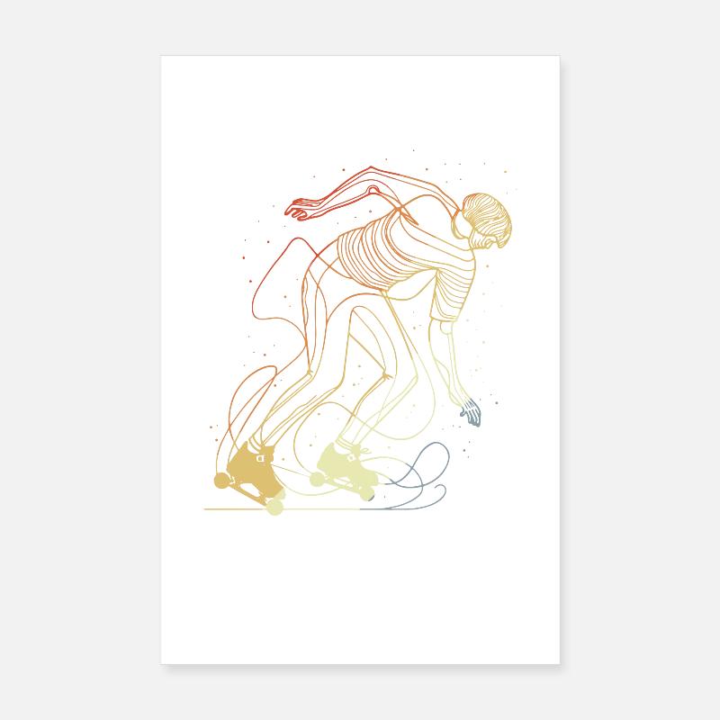 Retro Roller Skater Poster 20x30 cm