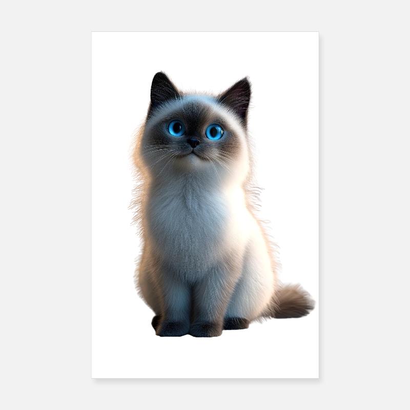 Chat Birman Chat Birman Sacré Chat Birman Mignon Chats Birmans Poster 20 x 30 cm