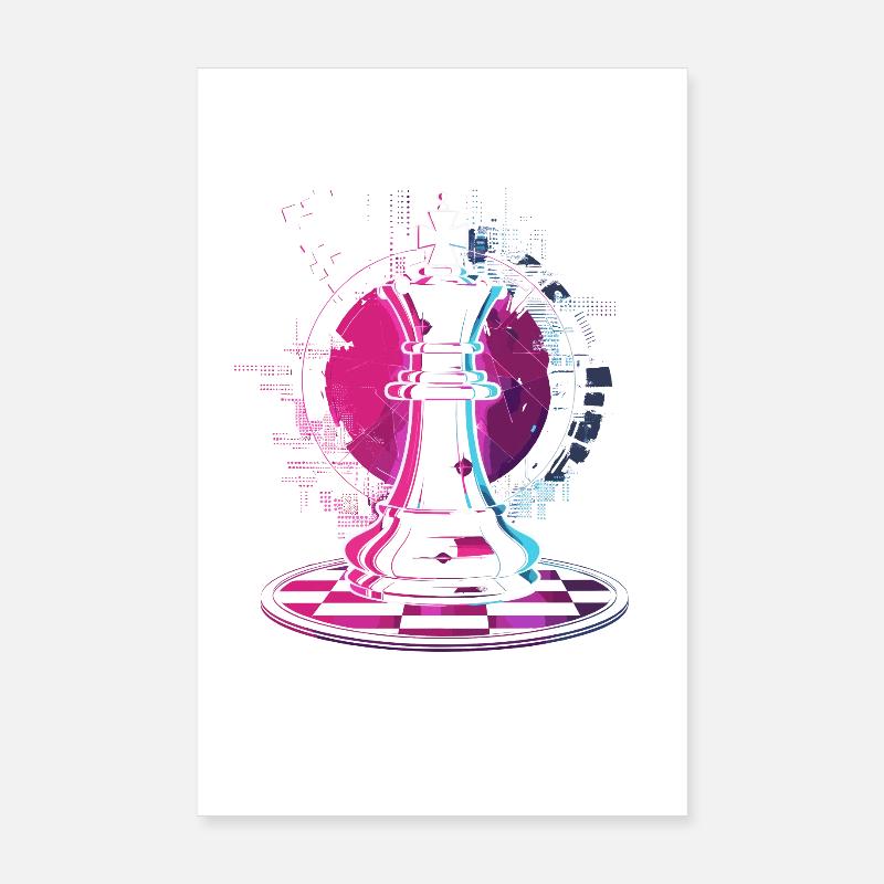 Schachfigur Steampunk Look Poster 20x30 cm
