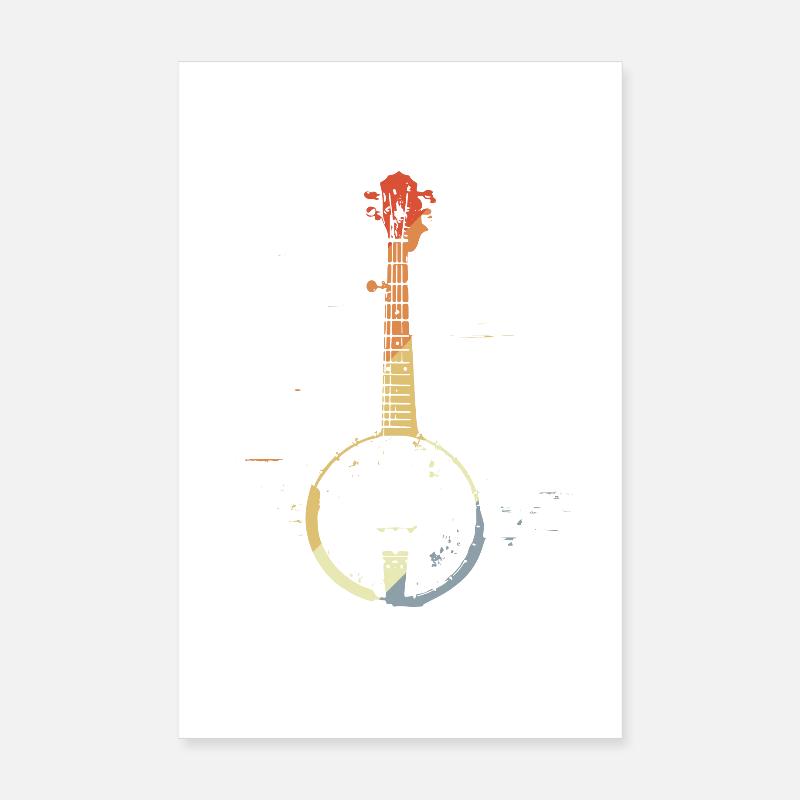 Graphique Banjo Rétro Poster 20 x 30 cm