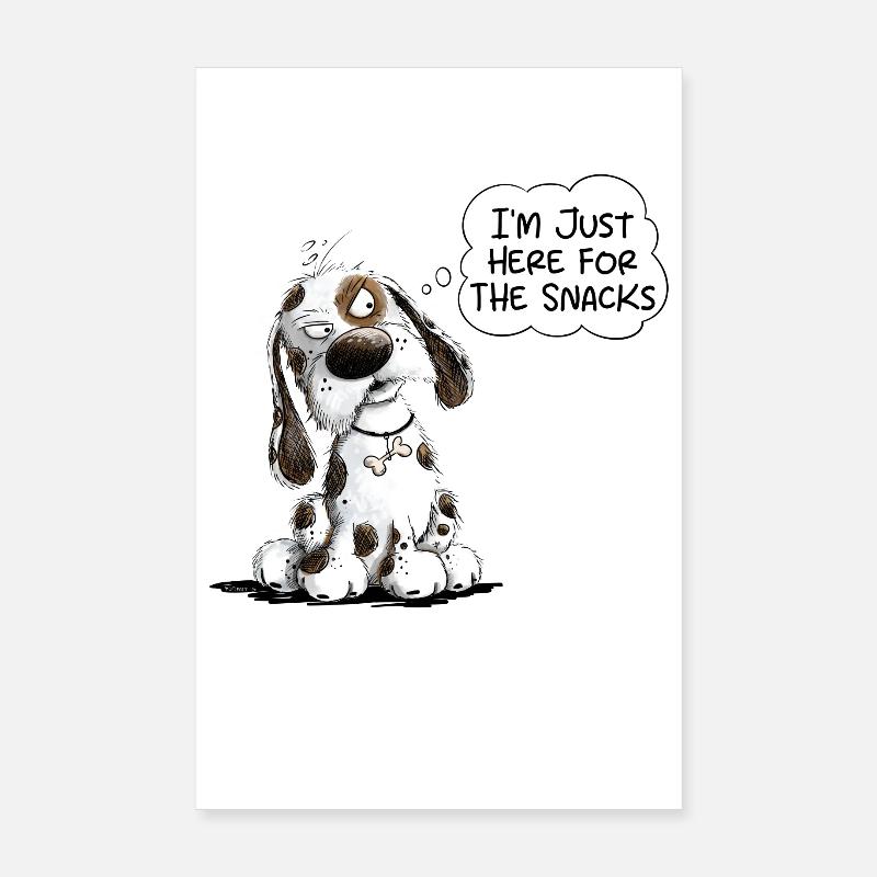 Funny Hund Spruch Snacks Poster 20x30 cm