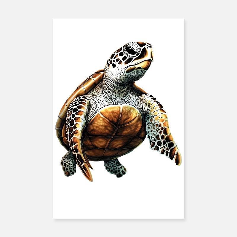 Turtle Reptile Lover Cute Turtles Poster 8" x 12" (20x30 cm)