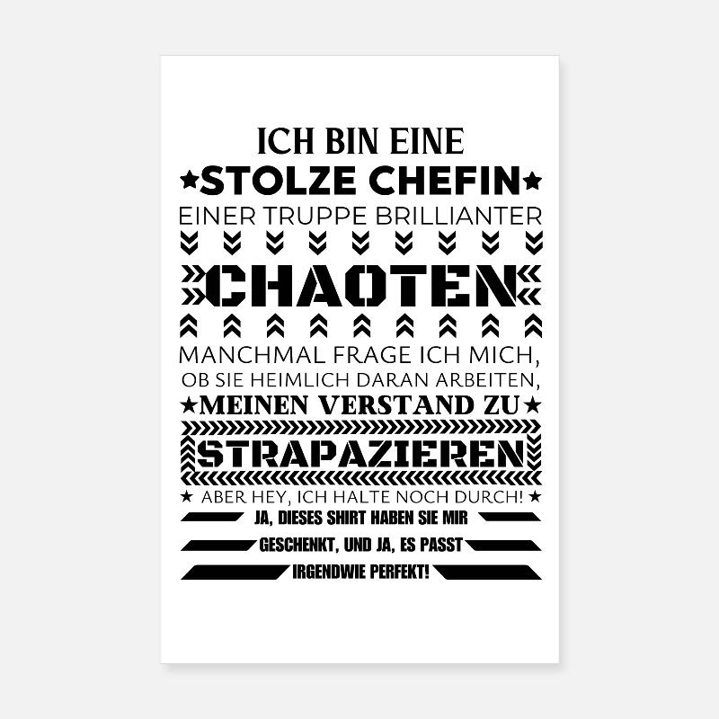 EINE STOLZE CHEFIN BRILLIANTER CHAOTEN Poster 20x30 cm