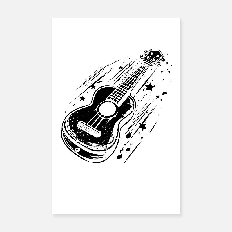 Ukulele Drawing Poster 8" x 12" (20x30 cm)
