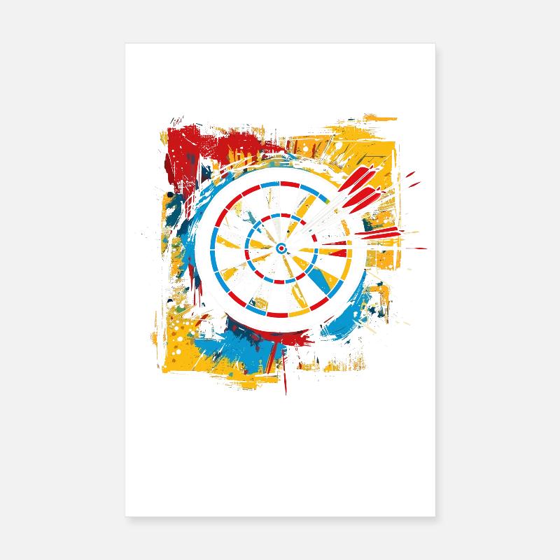 Dartscheibe Graffiti - Poster 20x30 cm - Weiß