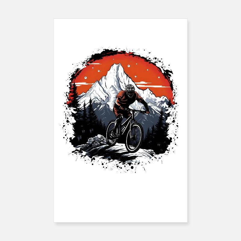 Mountainbiken Poster 20x30 cm