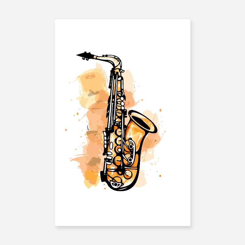 Saxophone Graphics Poster 8" x 12" (20x30 cm)