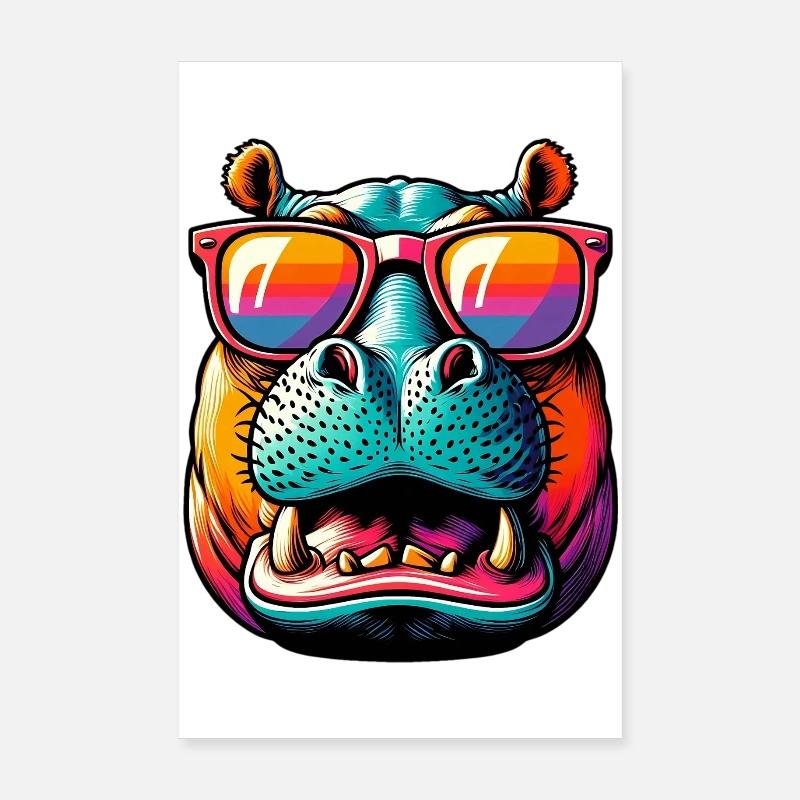 Nilpferd Poster 20x30 cm