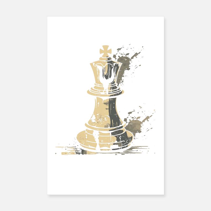 Graphiques de pièces d’échecs Poster 20 x 30 cm