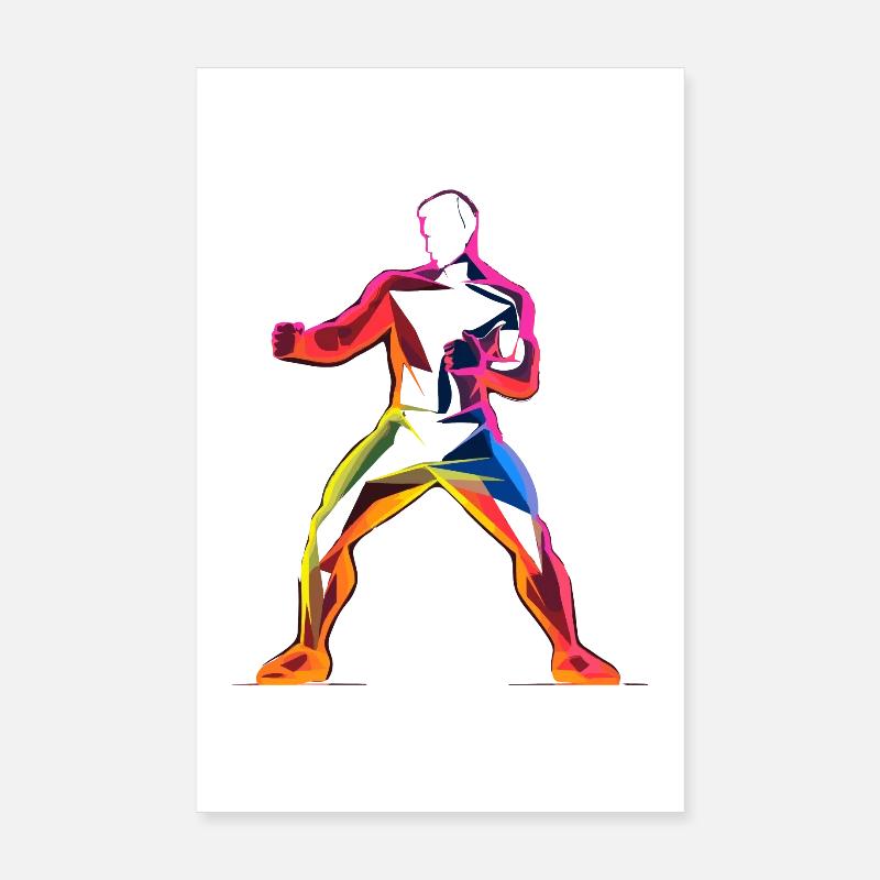 Kickboxer style dessin animé Poster 20 x 30 cm