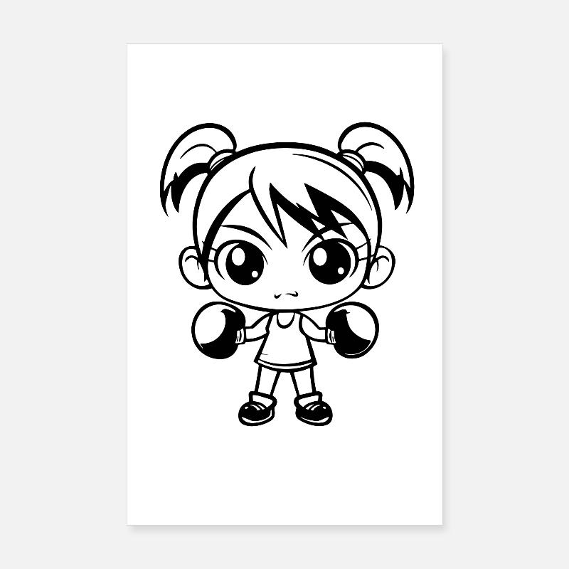 Boxe Filles Poster 20 x 30 cm
