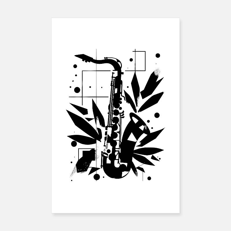 Cartoon Saxophon Poster 20x30 cm