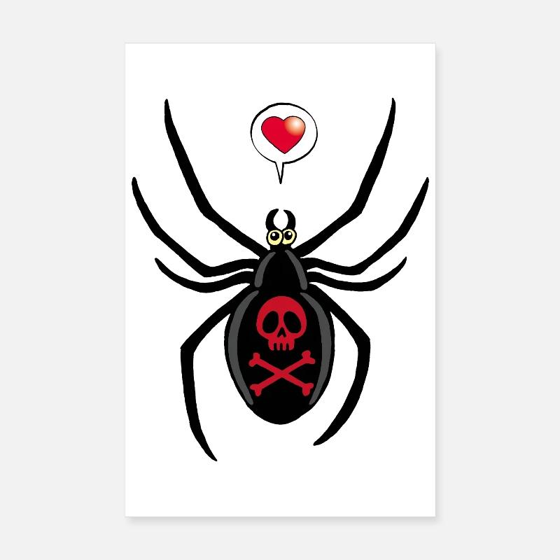 Verliebte schwarze Witwe Spinne Poster 20x30 cm