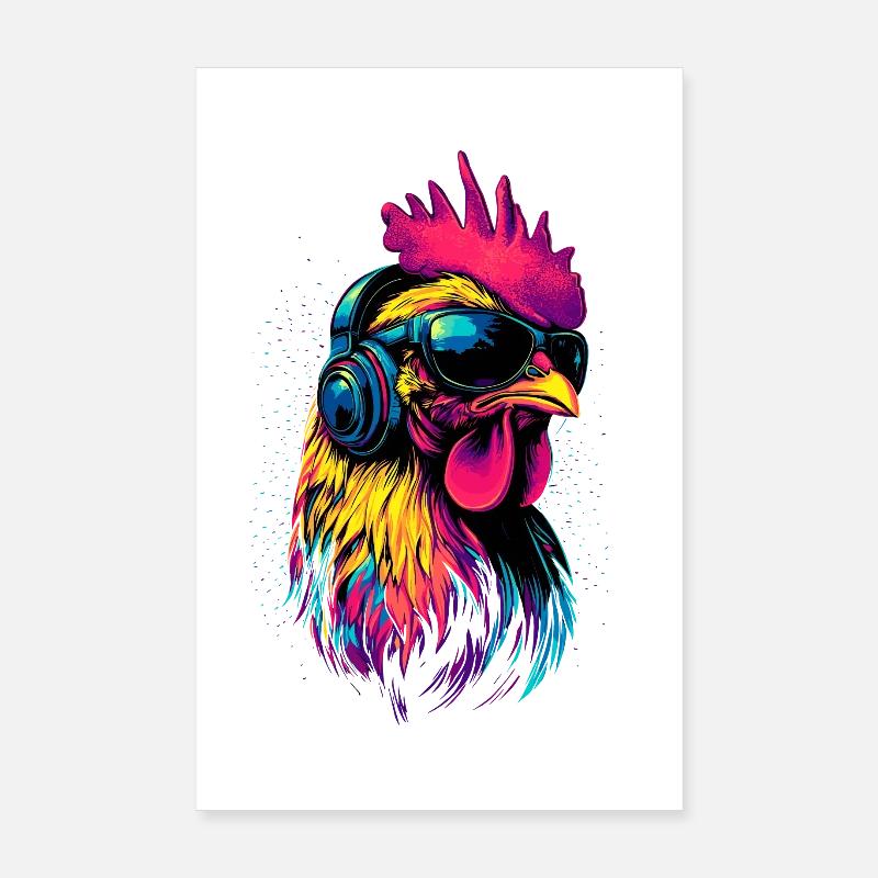 Poulet Poulet Poule Ferme Fermier Poulets mignons Poster 20 x 30 cm