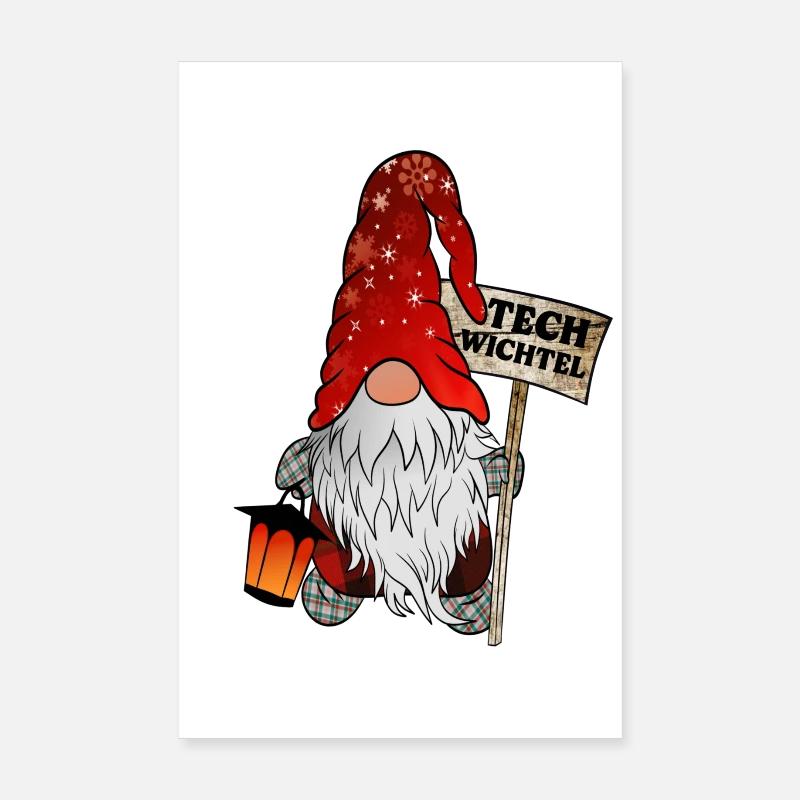 Tech Wichtel – IT Weihnachtsgnom Poster 20x30 cm
