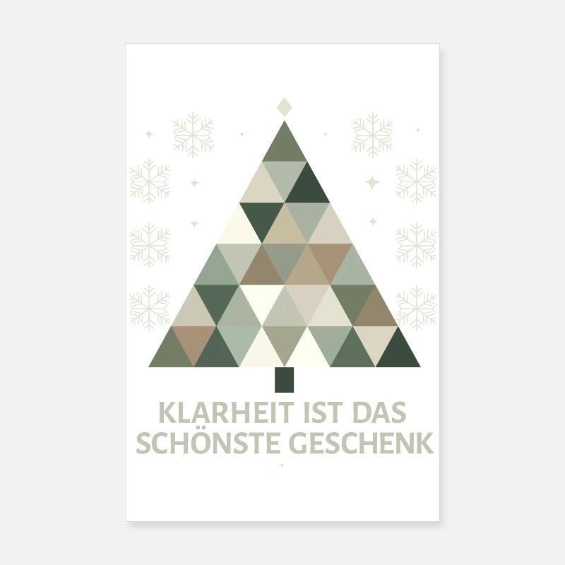Sapin de Noël minimaliste : élégance simple - Poster 20 x 30 cm - blanc