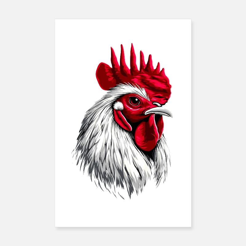Rooster Chicken Daddy Chicken Coop Dad Farmer Chickens Poster 8" x 12" (20x30 cm)