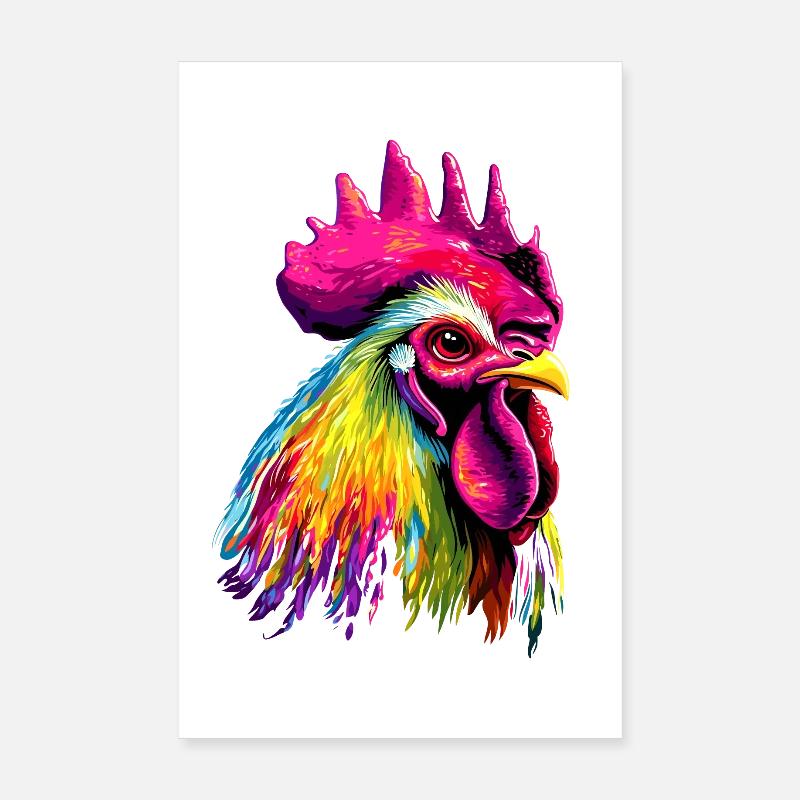 Rooster Chicken Daddy Chicken Coop Dad Farmer Chickens Poster 8" x 12" (20x30 cm)