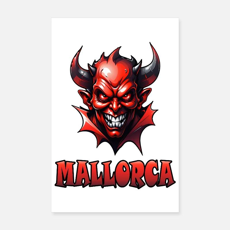 Mallorca with Red Devil Poster 8" x 12" (20x30 cm)