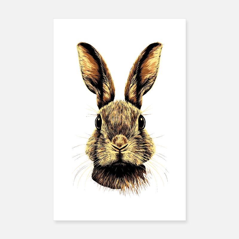 Bunny Rabbit Lover Hare Bunny Cute Bunnies Poster 8" x 12" (20x30 cm)