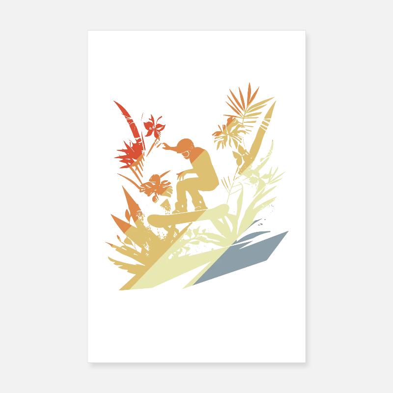 Snowboarding Retro Poster 8" x 12" (20x30 cm)